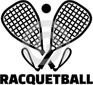Racquetball bats with ball photo