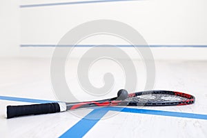 Racquetball equipment and wall