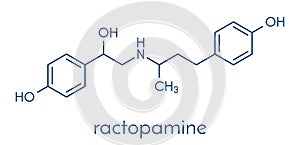 Ractopamine feed additive molecule. Skeletal formula. photo