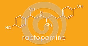 Ractopamine feed additive molecule. Skeletal formula. photo