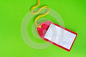 Rad plastic luggage tag isolated