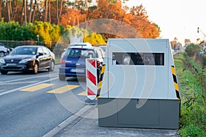 Radar automatic speed control camera on the road tool of police for control road traffic