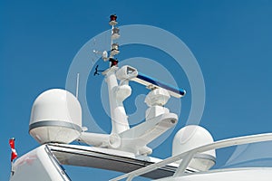 Radar and communication tower on a yacht