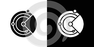 radar detection icon Flat vector set outline