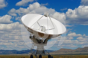 Radar dish in desert