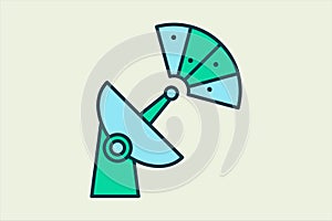 Radar icon. icon related to UI elements. suitable for web site, app, user interfaces,element, printable etc. flat line icon style