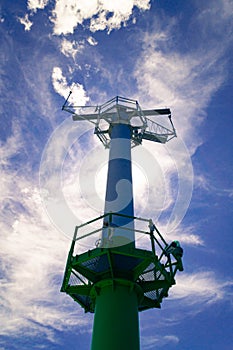 A radar installation for navigation in the Hel harbor, Poland