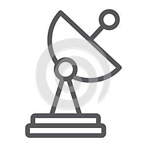 Radar line icon, tv and receiver, satellite dish sign, vector graphics, a linear pattern on a white background. photo