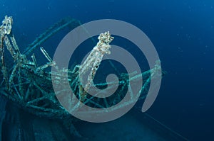 Radar mast on the artifical reef Vandenberg