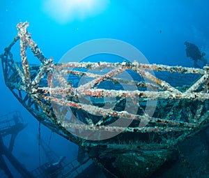 Radar mast on the artifical reef Vandenberg