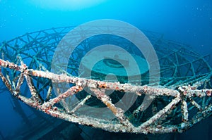 Radar mast on the artifical reef Vandenberg