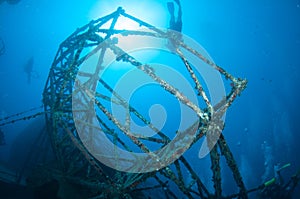 Radar mast on the artifical reef Vandenberg