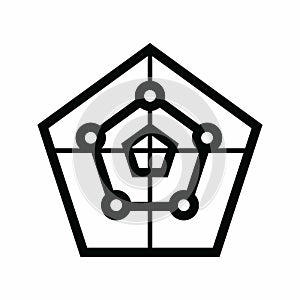 Radar Pie Chart icon vector