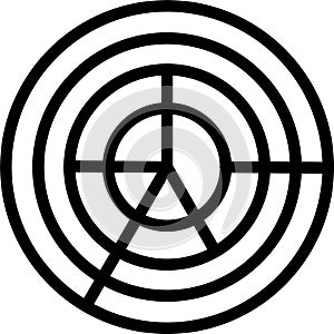 Radar Pie Chart Vector Icon