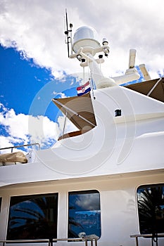 Radar, safety equipment onboard yacht