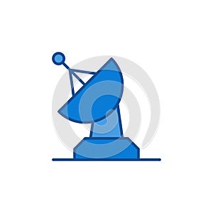 Radar Satellite Antenna vector concept colored blue icon