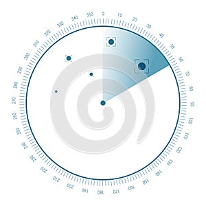 Radar screen background. Vector sonar