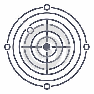 Radar Screen Icon with Target Detection