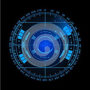 Radar screen. illustration for your design. Technology background. Futuristic user interface. Radar display with