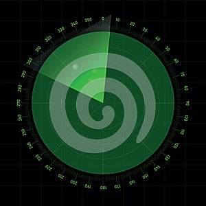 Radar screen vector in green color