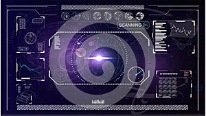 Radar screen. Vector illustration for your design. Technology background. Futuristic user interface. HUD.