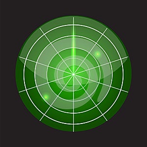 Radar screen vector. Vector illustration