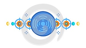 Radar Signal Sensor Technology Icon Vector, vector design Generative AI