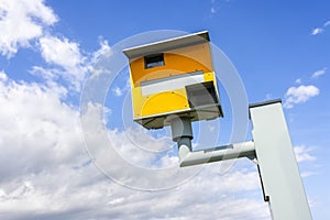 Radar speed camera in the uk background