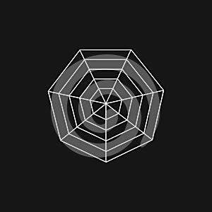 Radar or spider diagram template. Pentagon, Hexagon, Heptagon, Octagon, Nonagon, Decagon. Flat spider mesh. Blank radar charts. photo