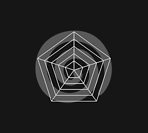 Radar or spider diagram template. Pentagon, Hexagon, Heptagon, Octagon, Nonagon, Decagon. Flat spider mesh. Blank radar charts. photo