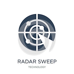 radar sweep icon in trendy design style. radar sweep icon isolated on white background. radar sweep vector icon simple and modern