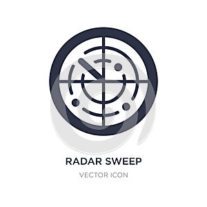 radar sweep icon on white background. Simple element illustration from Technology concept