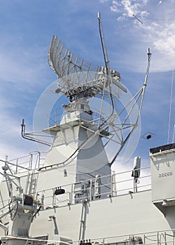 Radar tower on a destroyer photo