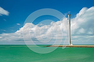 Radar tower, highest in Europe \'de Lange Neel\' in dutch seascape landscape photo