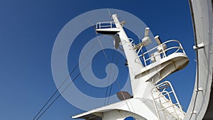 The radars of a ferry towards the Mediterranean islands.