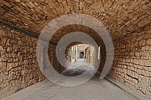 Radda in Chianti, Siena, Tuscny, Italy: ancient alley with underpass in the old town of the village