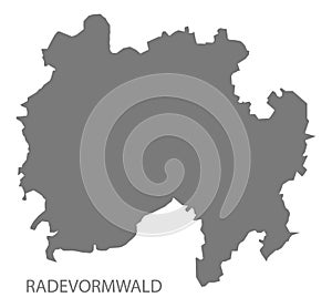 Radevormwald German city map grey illustration silhouette shape