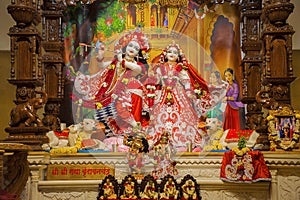 Radha Krishna deity idol. Iskcon temple, Pune photo