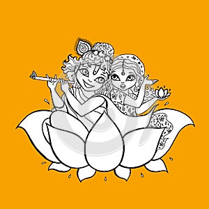 Radha, Krishna. Hindu God