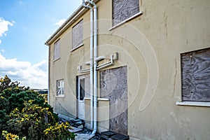 Radharc An Seascan, Meenmore, Dungloe, County Donegal, Ireland - May 30 2021 : The 2007 built houses sinking into the