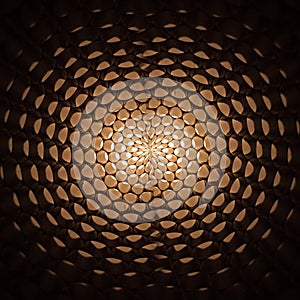 Radial abstract oval light pattern