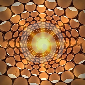 Radial abstract oval light pattern