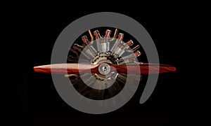 Radial airplane engine with a propeller