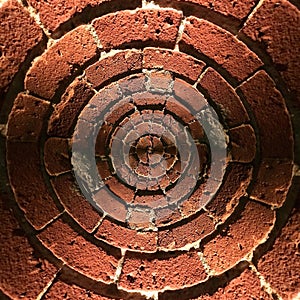 Radial brick wall pattern