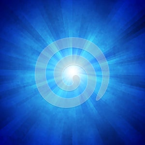 Radial Bright Rays in Blue Background