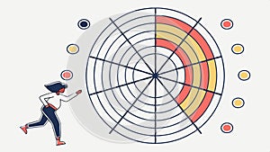 Radial chart segments, divided data analysis graph visualization vector design Generative AI