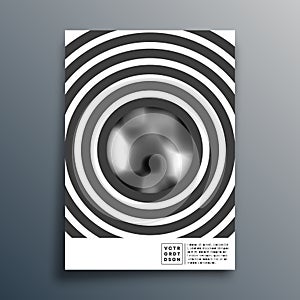 Radial circles with monochrome gradient design for flyer, poster, brochure cover, background, wallpaper, typography, or