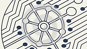 Radial Circuit Board Design Element Technology Vector Design Generative AI