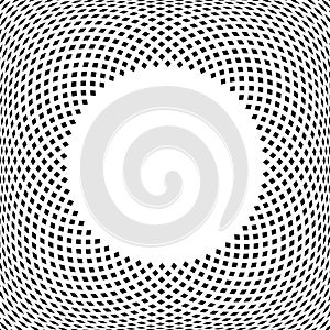 Radial Dots Pattern. Convex Round Frame. 3D Illusion Effect