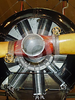 Radial engine of a vintage airplane